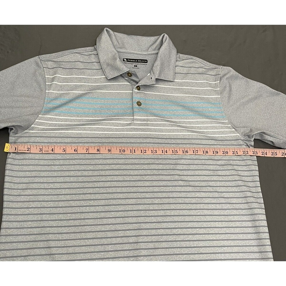 Pebble Beach Golf Dry Luxe‎ Performance Gray Golf Polo Shirt Men's Size Large - Picture 9 of 10
